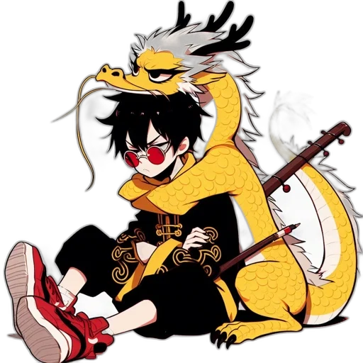 dragon, anime, concept art, pixel art transparent PNG cut-out