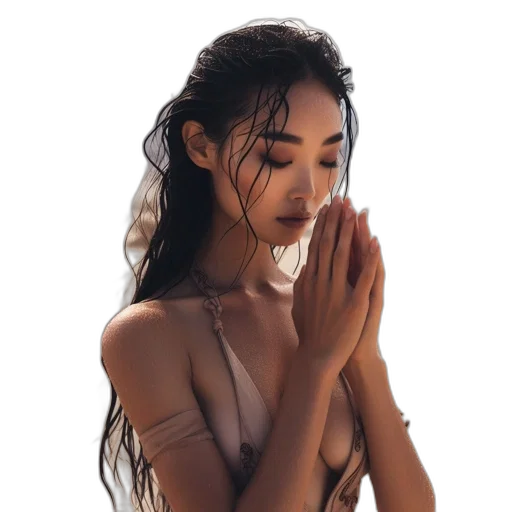 dress, jewelry, face, creature transparent PNG cut-out