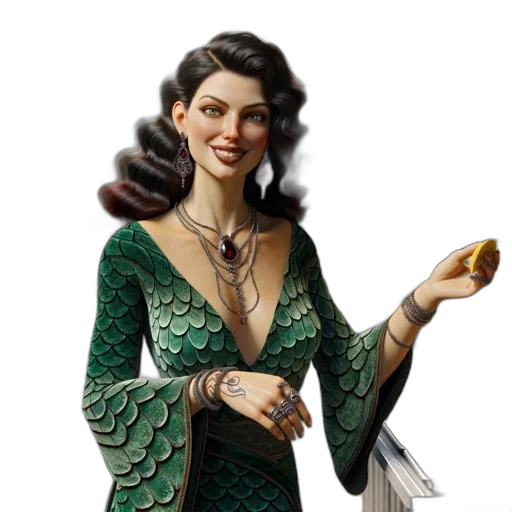 jewelry, staff, dress, fantasy art transparent PNG cut-out