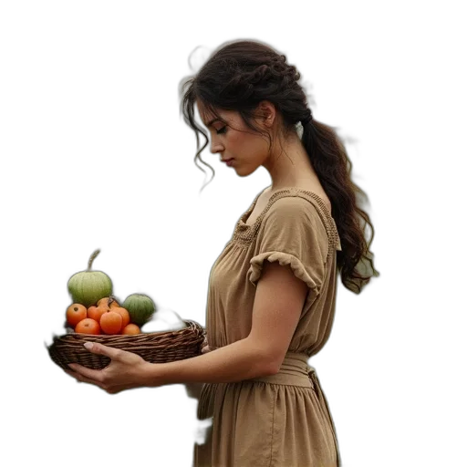 food, dress, jewelry, staff transparent PNG cut-out