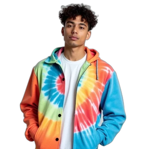 jacket, vaporwave, neon, colorful transparent PNG cut-out