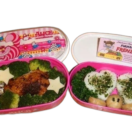 food, bento, box, pink transparent PNG cut-out