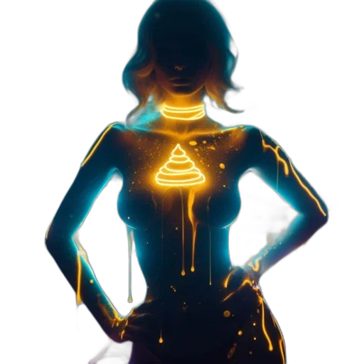 dress, jewelry, concept art, cyberpunk transparent PNG cut-out