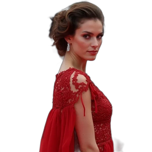 dress, crown, jewelry, staff transparent PNG cut-out