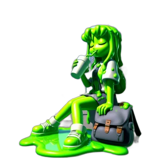 robot, staff, bottle, creature transparent PNG cut-out