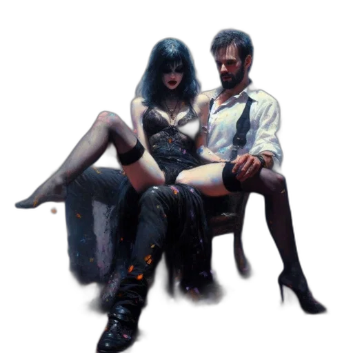 concept art, comic book art, fantasy art, cyberpunk transparent PNG cut-out