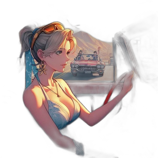 car, dress, weapon, face transparent PNG cut-out