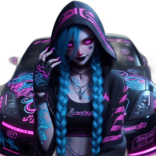 car, jacket, hair, robot transparent PNG cut-out