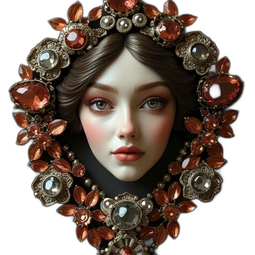 jewelry, crown, face, photorealistic transparent PNG cut-out