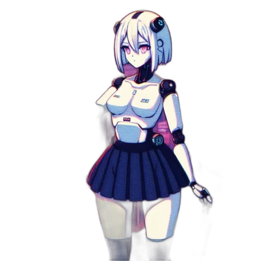 robot, dress, staff, weapon transparent PNG cut-out