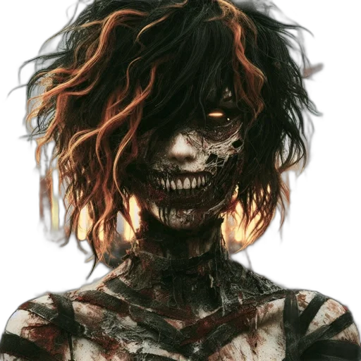 face, mask, creature, hair transparent PNG cut-out