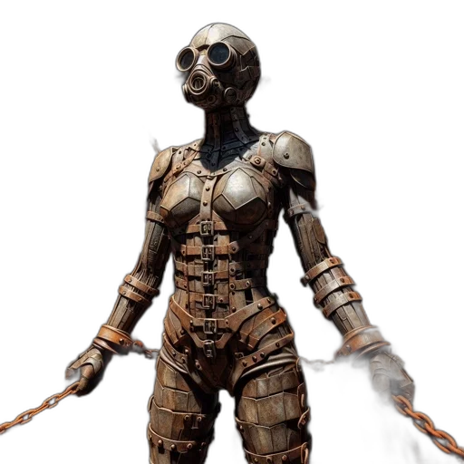 robot, concept art, 3d render, cyberpunk transparent PNG cut-out