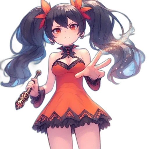 staff, dress, weapon, flower transparent PNG cut-out