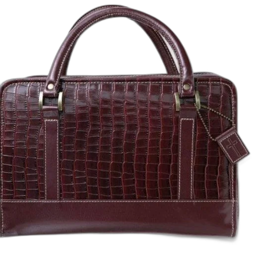 stylish, burgundy, leather, handbag transparent PNG cut-out
