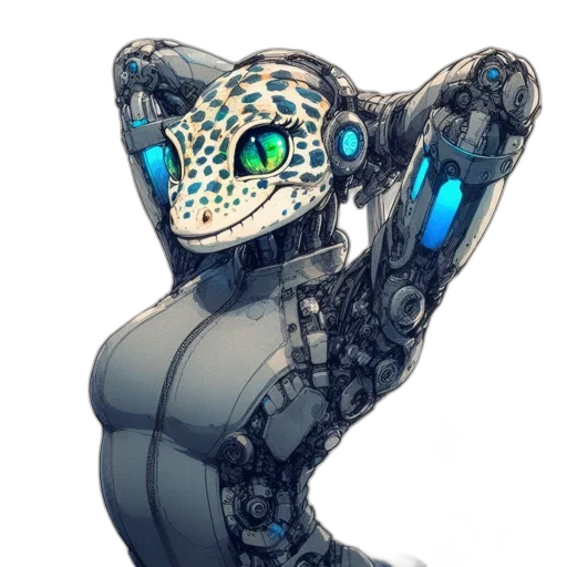 robot, dress, concept art, cyberpunk transparent PNG cut-out