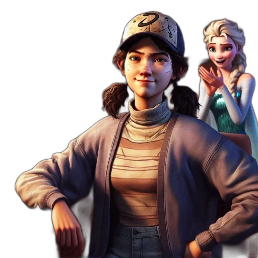 jacket, hat, face, staff transparent PNG cut-out