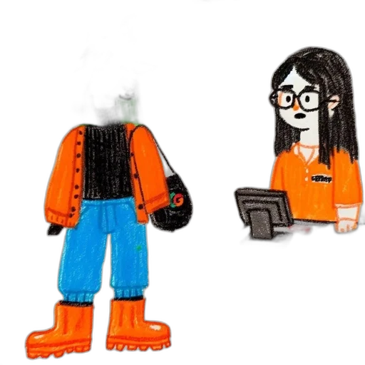 staff, robot, jacket, concept art transparent PNG cut-out
