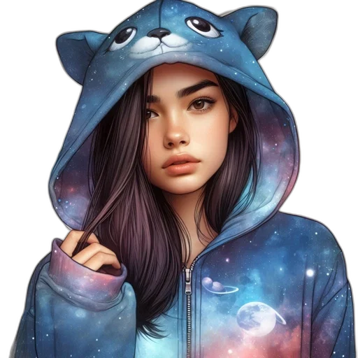 jacket, dress, face, creature transparent PNG cut-out