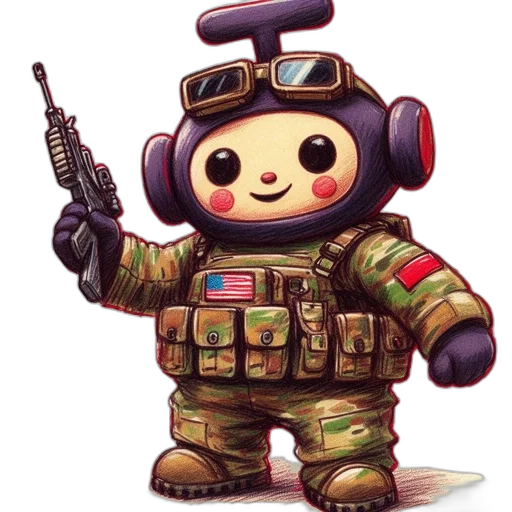 robot, weapon, animal, pixel art transparent PNG cut-out