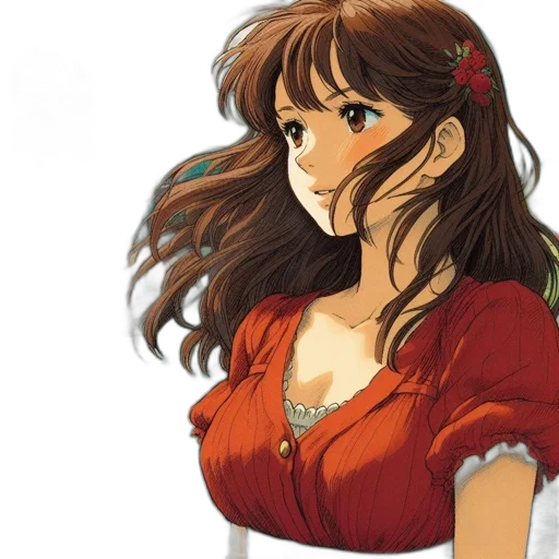 dress, face, anime, concept art transparent PNG cut-out