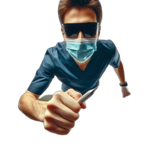 staff, mask, 3d render, photorealistic transparent PNG cut-out