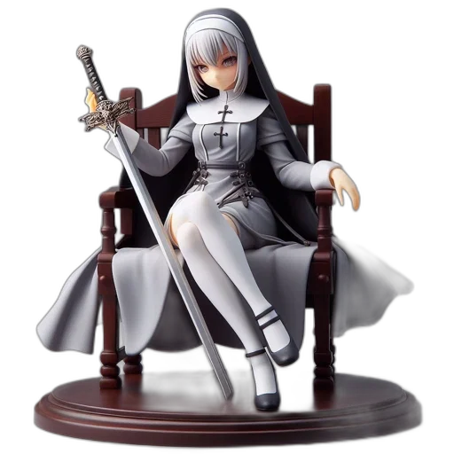 concept art, 3d render, monochrome, figurine transparent PNG cut-out