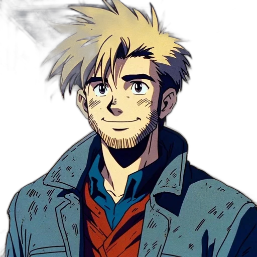 jacket, face, anime, comic book art transparent PNG cut-out