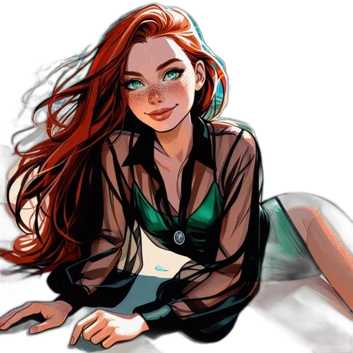 dress, comic book art, fantasy art, cartoon transparent PNG cut-out