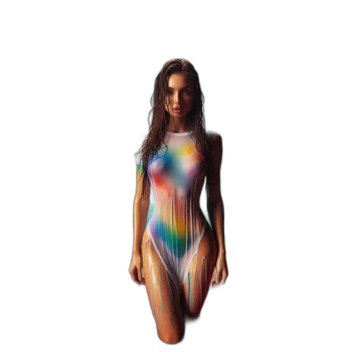 dress, hair, pixel art, vaporwave transparent PNG cut-out