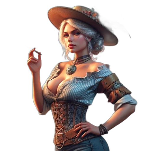 dress, hat, staff, face transparent PNG cut-out
