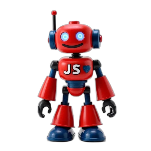 robot, 3d render, red, blue transparent PNG cut-out