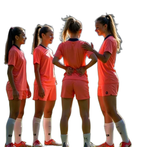 girls, soccer, team transparent PNG cut-out