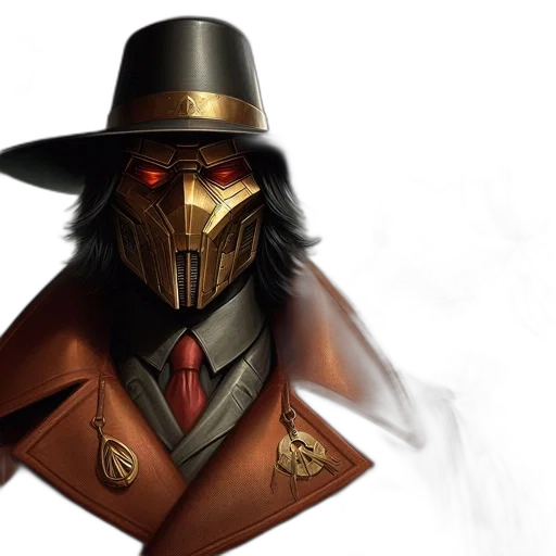 mask, robot, concept art, fantasy art transparent PNG cut-out
