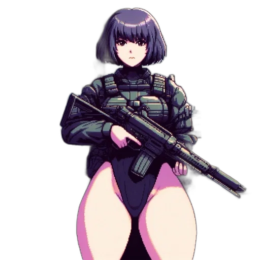 weapon, dress, jacket, cyberpunk transparent PNG cut-out