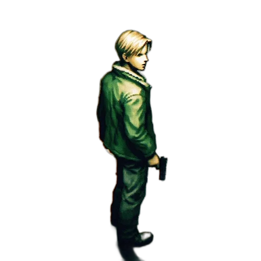 jacket, staff, weapon, face transparent PNG cut-out