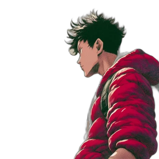 jacket, face, dragon, weapon transparent PNG cut-out