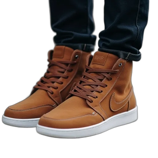 shoes, jacket, 3d render, photorealistic transparent PNG cut-out