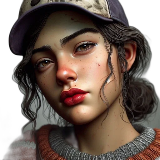 face, hat, jacket, photorealistic transparent PNG cut-out