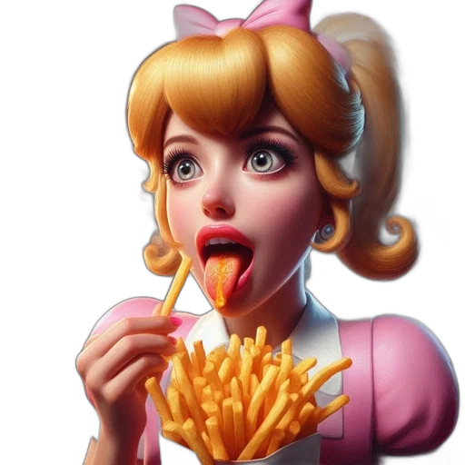 food, face, photorealistic, 3d render transparent PNG cut-out