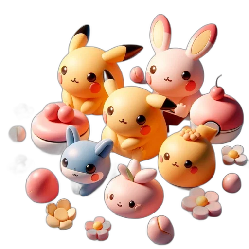 animal, 3d render, concept art, pixel art transparent PNG cut-out