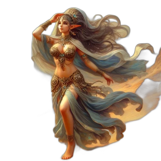 dress, fantasy art, concept art, comic book art transparent PNG cut-out
