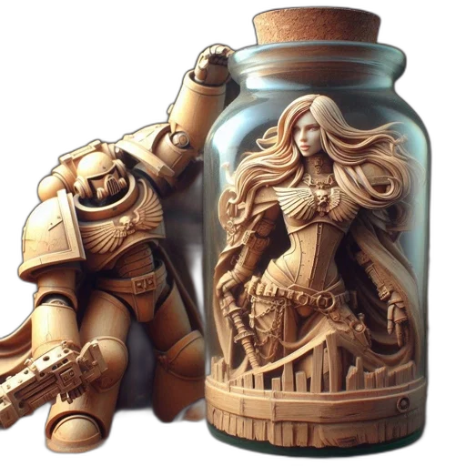 bottle, robot, concept art, fantasy art transparent PNG cut-out