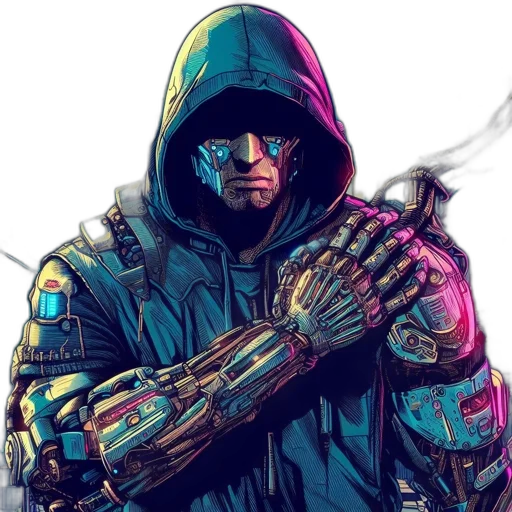 jacket, weapon, mask, robot transparent PNG cut-out