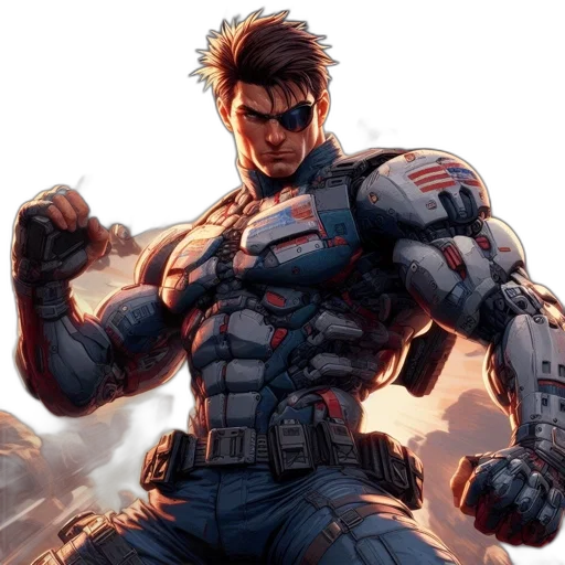 comic book art, concept art, cartoon, 3d render transparent PNG cut-out