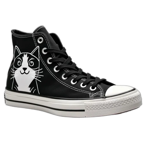 shoes, photorealistic, cartoon, black transparent PNG cut-out