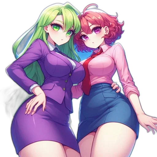 dress, jacket, staff, anime transparent PNG cut-out