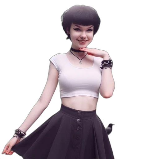 dress, staff, jacket, hair transparent PNG cut-out