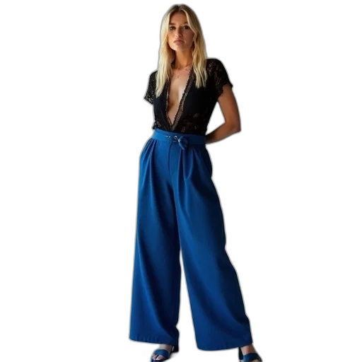 dress, staff, blue, woman transparent PNG cut-out