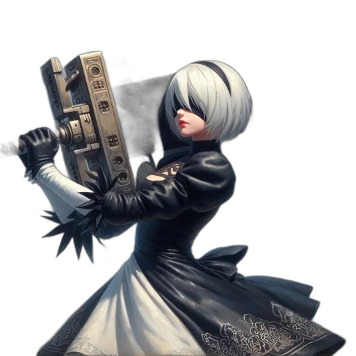 weapon, staff, robot, jacket transparent PNG cut-out