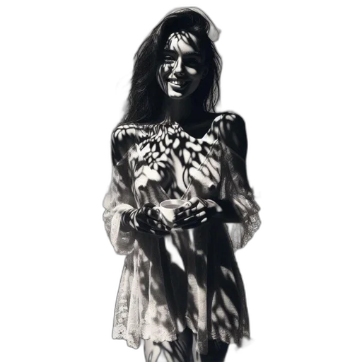 dress, face, creature, photorealistic transparent PNG cut-out